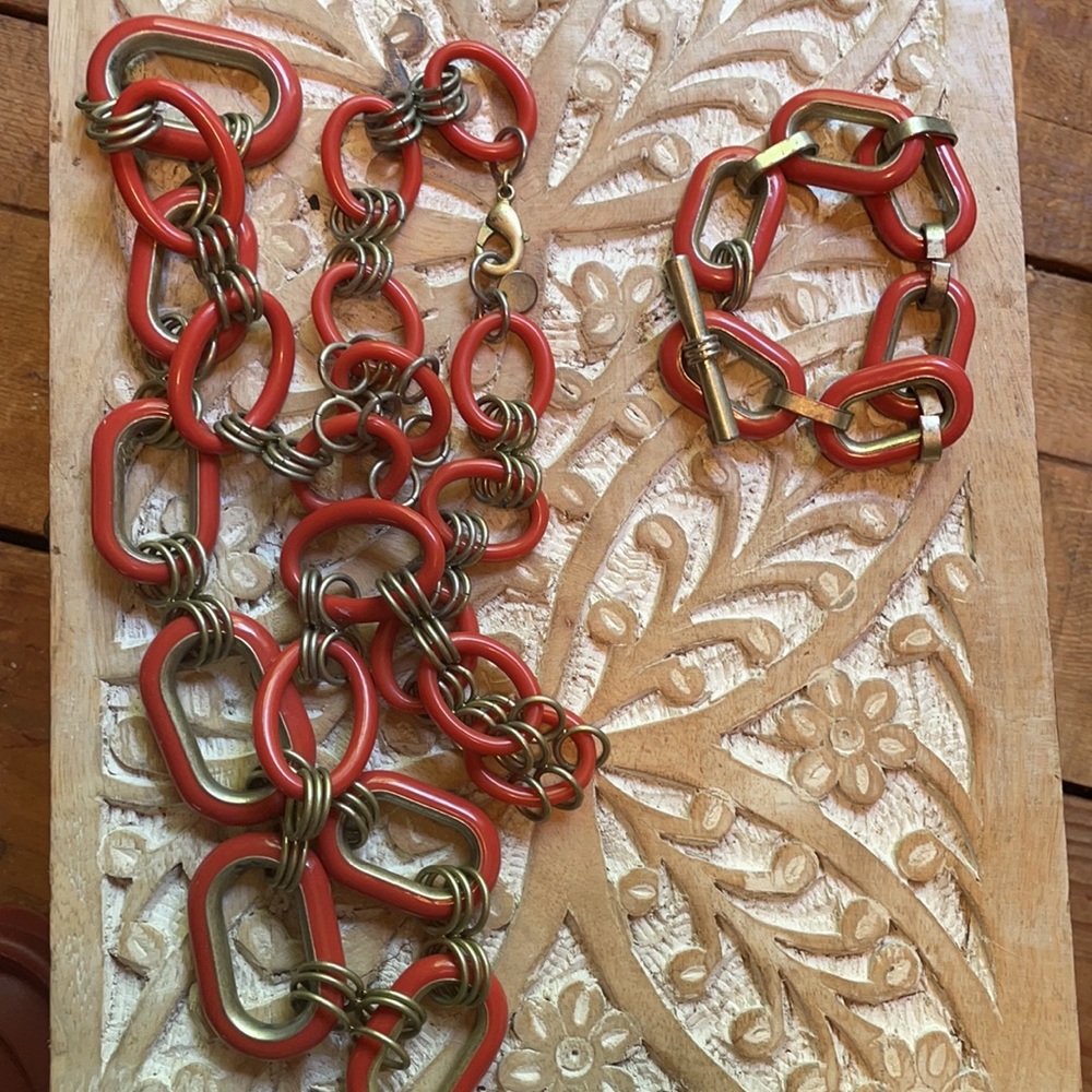 Vintage Matching Set Talbots Chain Link Necklace … - image 4